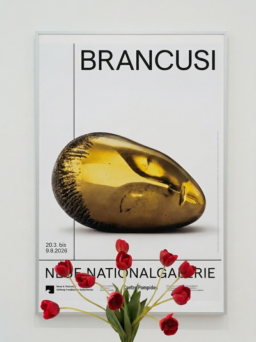 Brâncuși exhibition poster photographed in Markus Zürn's home in Berlin